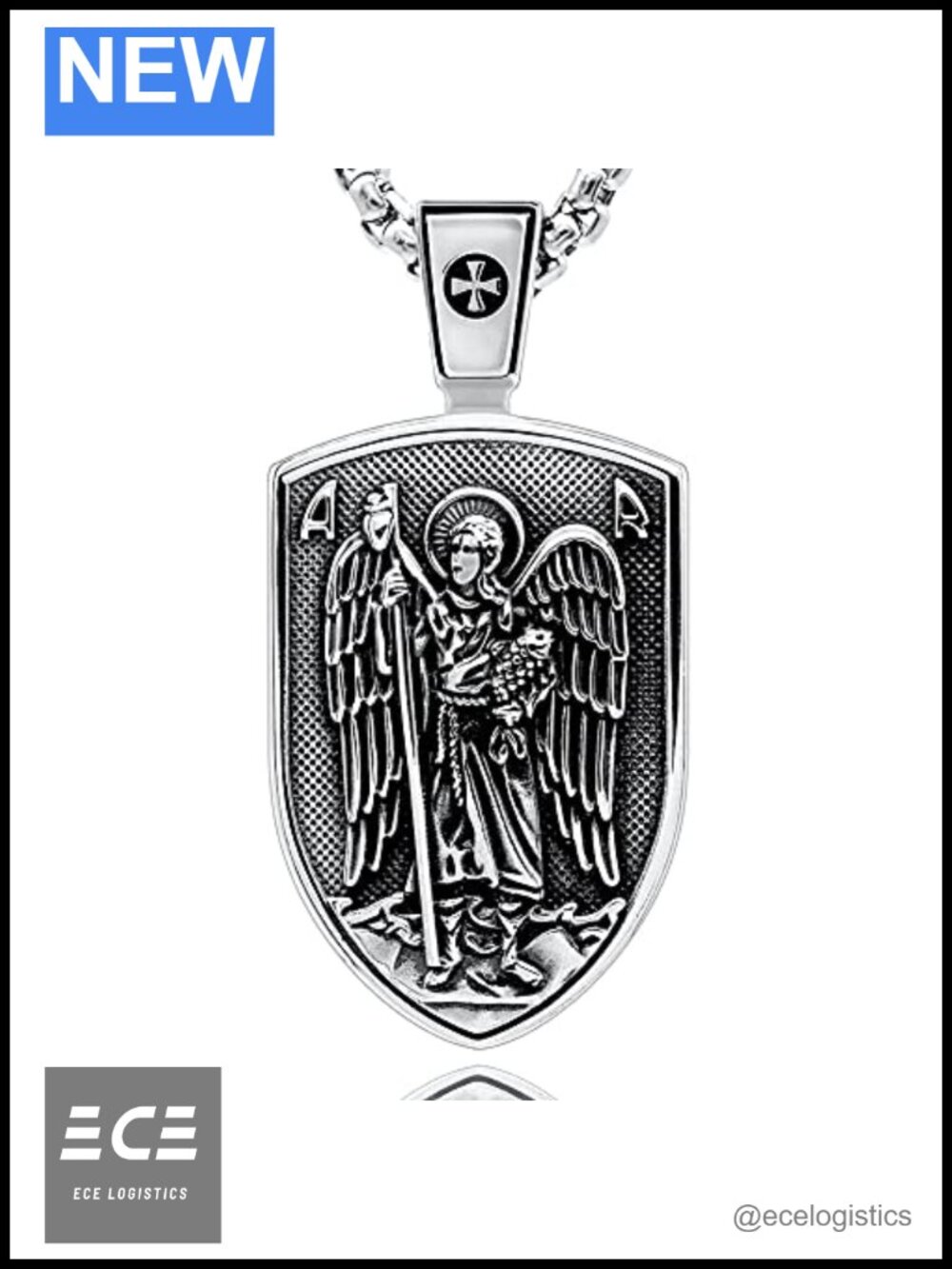 Saint Raphael Archangel Medal Pendant Necklace Sterling Silver